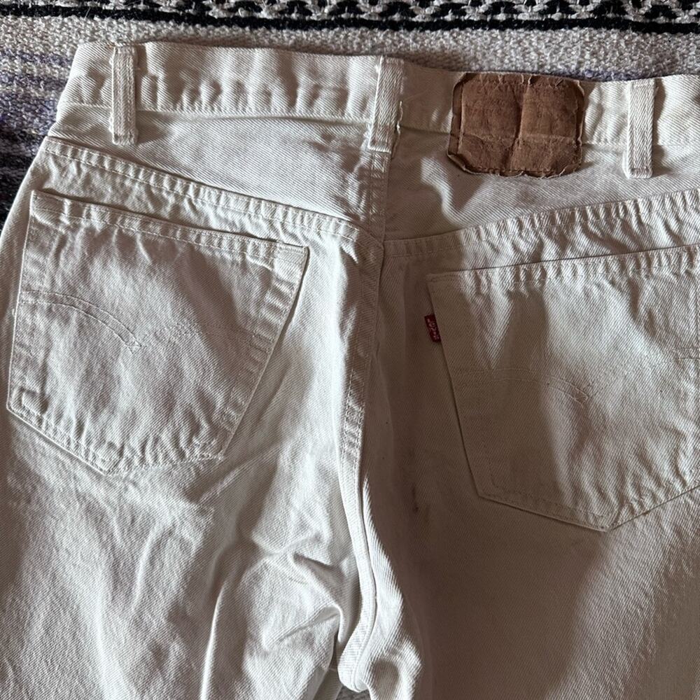 vintage • levi's 501 button fly painter pants denim white jeans canvas set of 2 - Picture 14 of 15